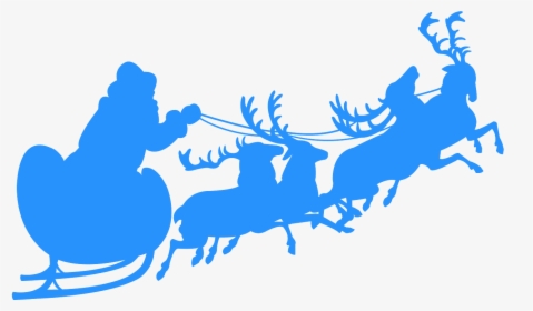 Santa And Reindeer Yellow, HD Png Download, Transparent PNG