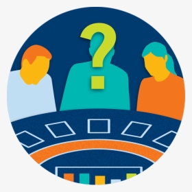 Question Mark Face Png -three People Sitting At A Blackjack, Transparent Png, Transparent PNG