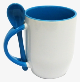 Taza Con Cuchara Celeste, HD Png Download, Transparent PNG