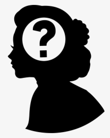 Question, Mark, Shape, Head, Creative, Woman, Brain, - Woman With Question Mark Silhouette Png, Transparent Png, Transparent PNG