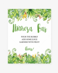 Hawaiian Shower Mimosa Bar Sign Printable By Littlesizzle - Hawaiian Party Favor Sign, HD Png Download, Transparent PNG