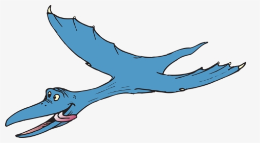 Happy, Flying, Wings, Dinosaur, Tongue, Fly - Flying Dinosaur Clipart, HD Png Download, Transparent PNG