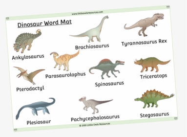 Dinosaur Word Mat Cover, HD Png Download , Transparent Png Image - PNGitem