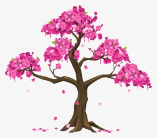 Fall Tree Clipart With Pink - Clip Art Cherry Blossom Tree, HD Png Download, Transparent PNG