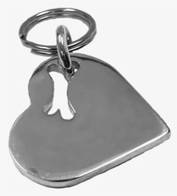 Medium Heart Cut-out Bone Tag Sterling Silver - Keychain, HD Png Download, Transparent PNG