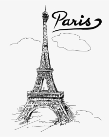 Eiffel Clipart Menara - Paris Eiffel Tower Drawing, HD Png Download, Transparent PNG