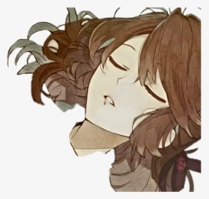 #anime #sleeping #girl #sleepinggirl #brownhair #face - Anime Girl Sleeping Face, HD Png Download, Transparent PNG