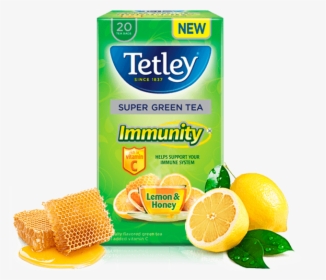Transparent Green Lemon Png - Tetley Tea Herbal Immune, Png Download, Transparent PNG
