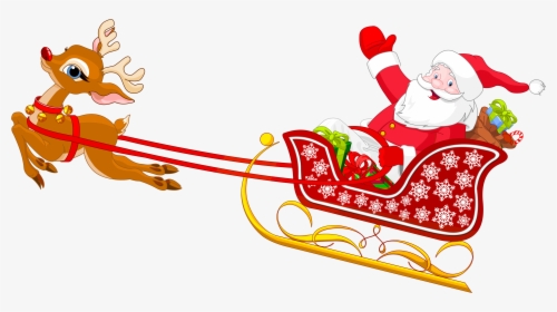 Clip Art Claus Sled Clip Art - Santa Sleigh Clipart Png, Transparent Png, Transparent PNG
