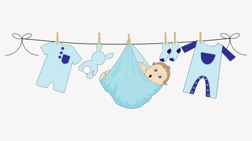 Baby Boy Hanging On A Clothesline Clip Arts - Baby Boy Clipart Png, Transparent Png, Transparent PNG