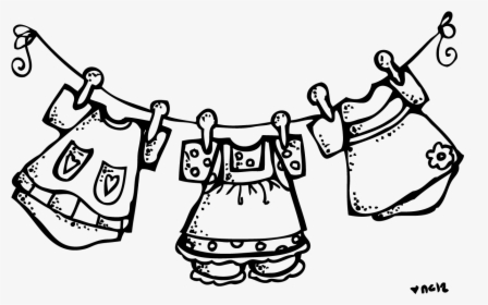 Laundry Clothing Clothes Line Clip Art - Black And White Baby Clipart, HD Png Download, Transparent PNG