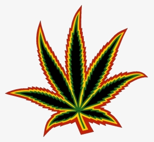 Cannabis Leaf Multicolor Clipart Image - Png Weed, Transparent Png, Transparent PNG