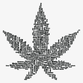 Marijuana Typography Black Clip Arts - Black And White Weed Clipart, HD Png Download, Transparent PNG