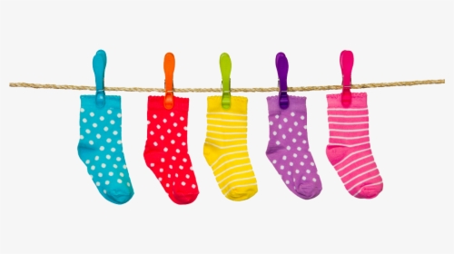 Socks On Clothing Line - Socks On A Line Clipart, HD Png Download, Transparent PNG