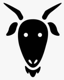 Goat Computer Icons Sheep Clip Art - Cartoon Silhouette Goat Head Png, Transparent Png, Transparent PNG