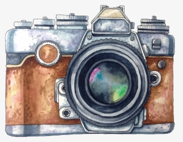 Vector Painted Photography Watercolor Camera Painting - Watercolor Camera Painting, HD Png Download, Transparent PNG