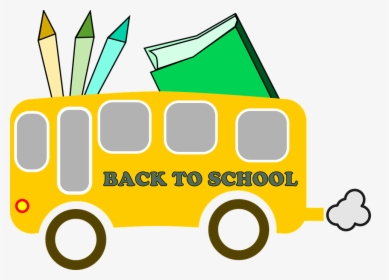 Back To School, Bus, Back, School, Crayons, Book - Back To School Clip Art, HD Png Download, Transparent PNG