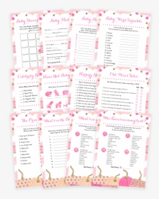 Pink And Gold Pumpkin Baby Shower Game Pack - Little Pumpkin Girl Baby Shower Games, HD Png Download, Transparent PNG