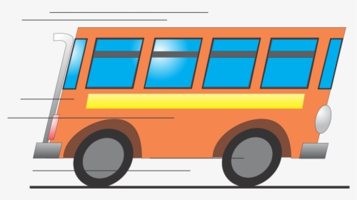 Free Vector Bus - Bus Moving Clipart, HD Png Download, Transparent PNG