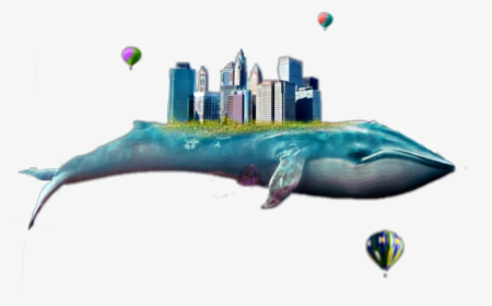 #whale #city #floating #freetoedit - Blue Whale, HD Png Download, Transparent PNG