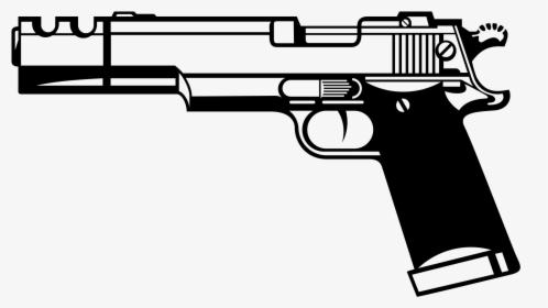 Gun Accessory,gun Barrel,weapon - Gun Black And White Clipart, HD Png Download, Transparent PNG