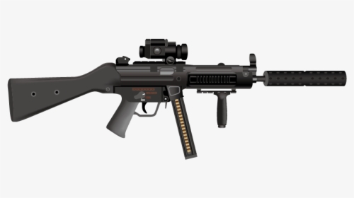 Firearm Submachine Gun Weapon Heckler & Koch Mp5 - Vector Submachine Gun, HD Png Download, Transparent PNG