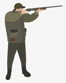 Hunter Vector Gun Cartoon - Hunter With Gun Cartoon, HD Png Download, Transparent PNG