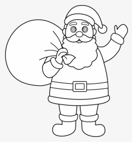Jolly Santa Claus Coloring Page, HD Png Download, Transparent PNG