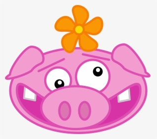 Pig Animal Mammal Flower Pork Png Image - Crazy Pig Clipart, Transparent Png, Transparent PNG
