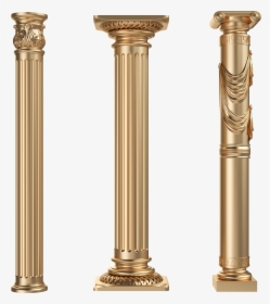 Style Gold Column Pole Roman Retro European Clipart - Gold Column Png, Transparent Png, Transparent PNG