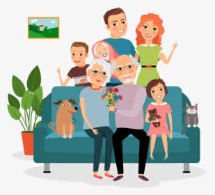 Family Couch Father Illustration - Happy Family Togetherness Family Clipart, HD Png Download, Transparent PNG