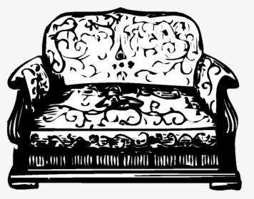 Sofa Couch Vintage Free Picture - Мебель Чернобелая Пнг, HD Png Download, Transparent PNG
