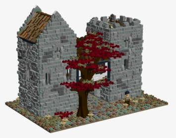 Lego Moc Medieval Castle Custom Model Instructions, - Ruins, HD Png Download, Transparent PNG