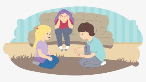 Girl And Boy Arguing On Carpet While Overwhelmed Mother - Conflict In Story Kids, HD Png Download, Transparent PNG