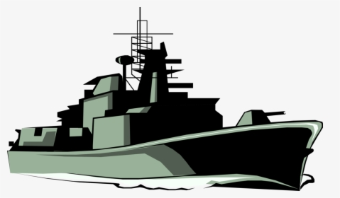 Vector Illustration Of Naval Frigate Ship Vessel - Navy Ship Clipart, HD Png Download, Transparent PNG