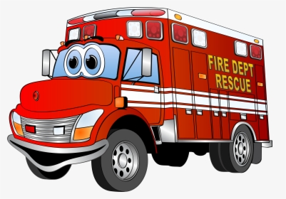 Cute Fire Truck Cartoon, HD Png Download, Transparent PNG