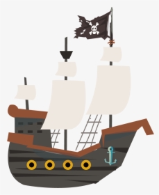 Piracy Ship Cartoon Transprent Png Free Download - Pirate Ship Transparent Background, Png Download, Transparent PNG
