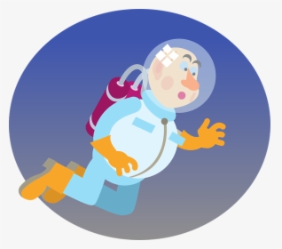 Astronaut, Sky, Space, Universe, Astronautics, Galaxy - Cartoon, HD Png Download, Transparent PNG