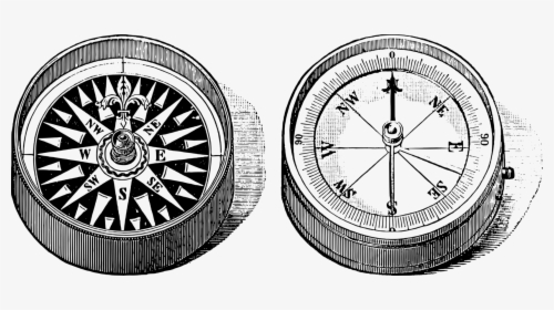 Wheel,spoke,tire - Vintage Compass Illustration, HD Png Download, Transparent PNG