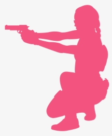 Female Soldier Silhouette Png, Transparent Png, Transparent PNG