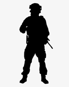Military Clipart Female Army - Soldier Silhouette Transparent Background, HD Png Download, Transparent PNG