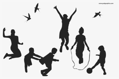Silhouette Child Play - Kids Playing Silhouette Png, Transparent Png, Transparent PNG