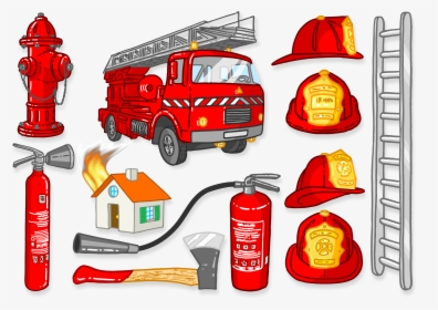 Firefighter Clipart Fire Engine - Things Found In Fire Station, HD Png Download, Transparent PNG