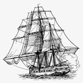 Old Ship Drawing Png, Transparent Png, Transparent PNG