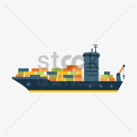 Cargo Ship Ship Vector Clipart Container Ship Cargo - Cargo Ship Vector Png, Transparent Png, Transparent PNG