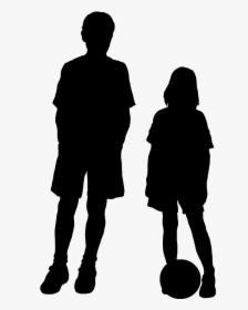 Boy And Girl Silhouette - Child Silhouette Png, Transparent Png, Transparent PNG
