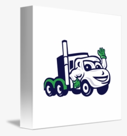 Clip Art Semi Truck Cartoon - Delivery Van Cartoon, HD Png Download, Transparent PNG