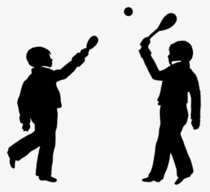 Two Boys Silhouette Transparent - 2 Boys Silhouette Png, Png Download, Transparent PNG