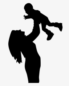 Shoulder,human Behavior,silhouette - Mother Son Silhouette, HD Png Download, Transparent PNG