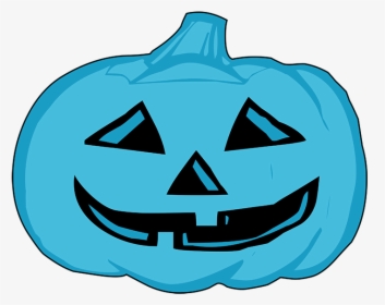 Blue Pumpkin Head For Halloween - Halloween Pumpkin Clipart Black And White, HD Png Download, Transparent PNG